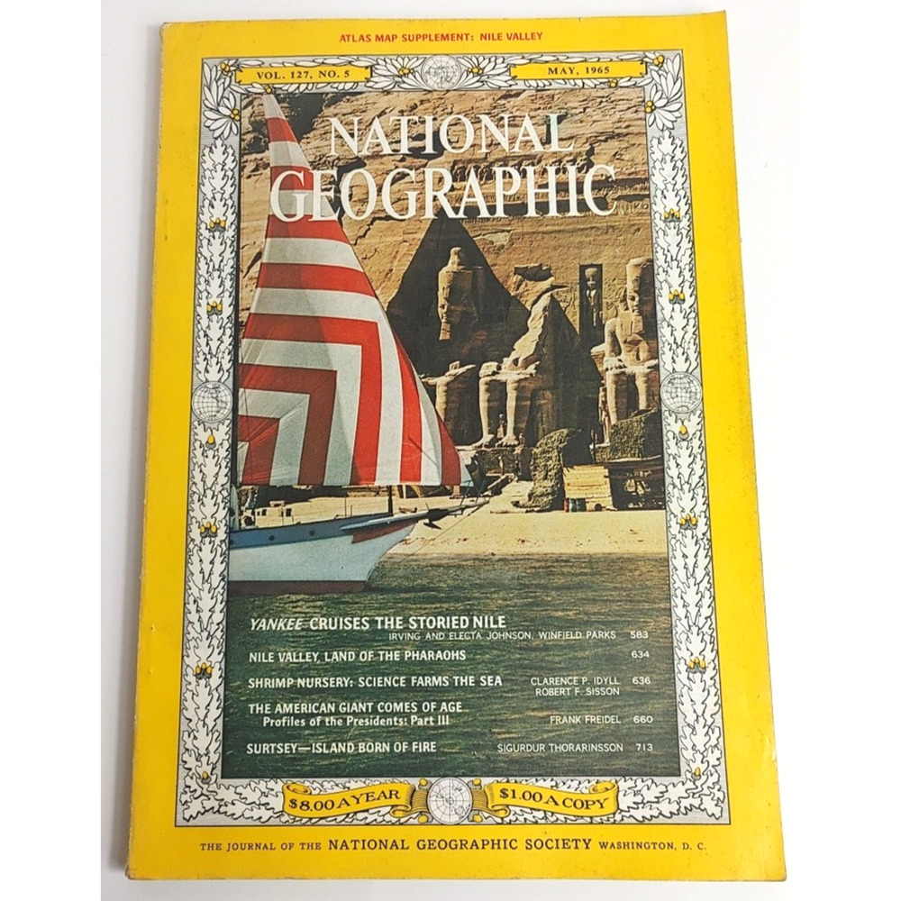 National Geographic Magazine Vintage May 1965 Nile Valley America Giant (No Map)
